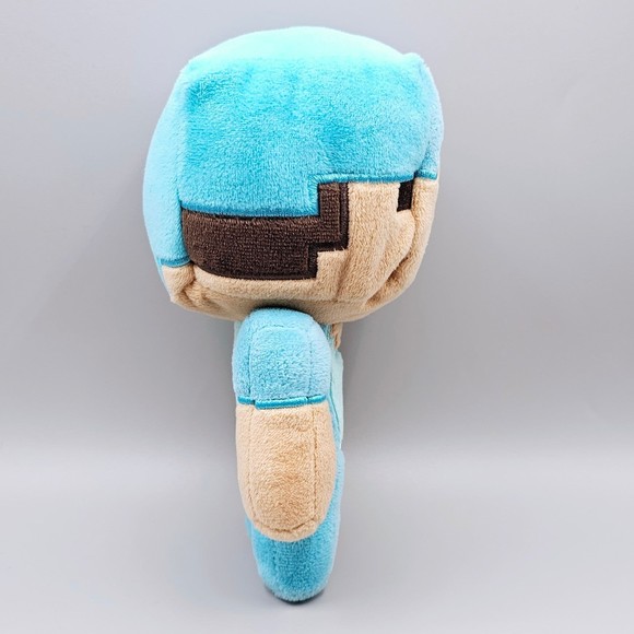 Minecraft Plush 8" Happy Explorer Diamond Steve Blue Stuffed Animal Toy 2018 - Picture 2 of 6